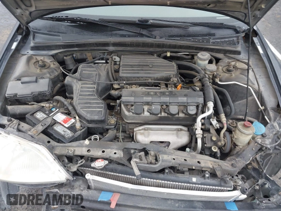 2001 Honda Civic DX with VIN 2HGES15221H525334, listed as a IAAI auction lot 41559664 with 309,641 mi miles. Bid and sale history available at carsss.com. Image 10.