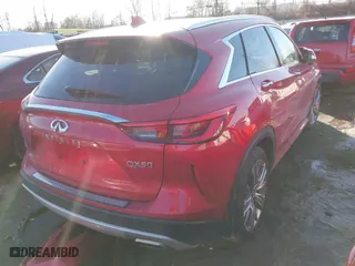 2023 Infiniti QX50 SENSORY with VIN 3PCAJ5EB7PF108118, listed as a IAAI auction lot 41425434 with 16,968 mi miles. Bid and sale history available at carsss.com. Image 4.