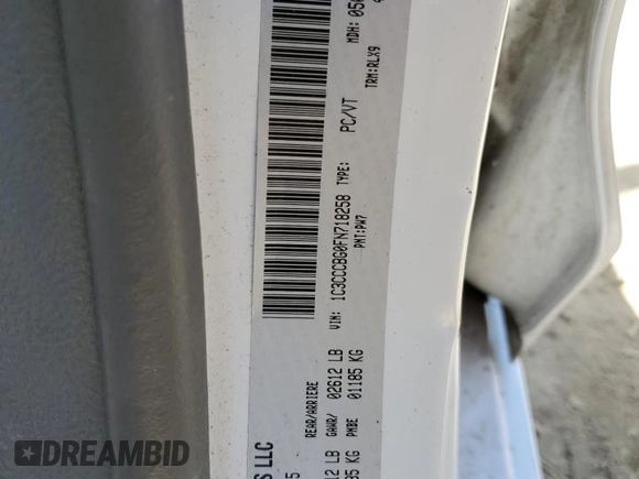 2015 Chrysler 200 S with VIN 1C3CCCBG0FN718258, listed as a Copart auction lot 48431805 with 122,209 mi miles and Salvage Title. Bid and sale history available at DreamBid. Image 14.