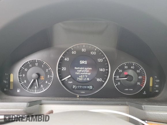 2004 Mercedes-Benz E 320 with VIN WDBUH65J34A539287, listed as a Copart auction lot 69291774 with 277,109 mi miles and Salvage Title. Bid and sale history available at DreamBid. Image 9.