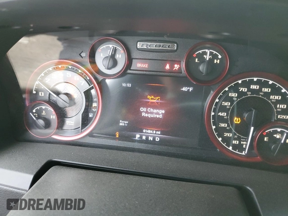 2018 Ram 1500 Rebel with VIN 1C6RR7YT7JS235965, listed as a Copart auction lot 84749674 with 61,484 mi miles and Salvage title. Bid and sale history available at DreamBid. Image 9.