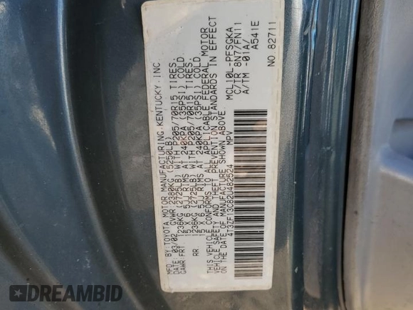 2002 Toyota Sienna LE with VIN 4T3ZF13C82U482524, listed as a Copart auction lot 82845954 with 233,908 mi miles and Salvage Title. Bid and sale history available at carsss.com. Image 15.