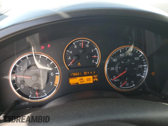 2011 Nissan Titan Pro-4X with VIN 1N6BA0EC2BN317628, listed as a Copart auction lot 52367505 with 178,601 mi miles and Salvage title. Bid and sale history available at DreamBid. Image 9.