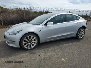 2018 Tesla Model 3 Long Range Battery with VIN 5YJ3E1EB8JF091116, listed as a Copart auction lot 43281485 with 58,677 mi miles and Salvage Title. Bid and sale history available at DreamBid. Image 1.