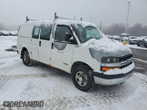 2004 Chevrolet Express Cargo z VIN 1GCHG35U341136344, wystawiony jako Copart lot #42005825 z przebiegiem 60 337 mil mil oraz Czysty tytuł • Clean title. Historia ofert i sprzedaży dostępna na DreamBid. Obrazek 4.