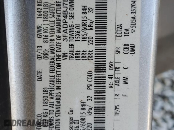 2014 Ford Fiesta SE with VIN 3FADP4BJ7EM134802, listed as a Copart auction lot 49596025 with 98,155 mi miles and Salvage Title. Bid and sale history available at DreamBid. Image 14.