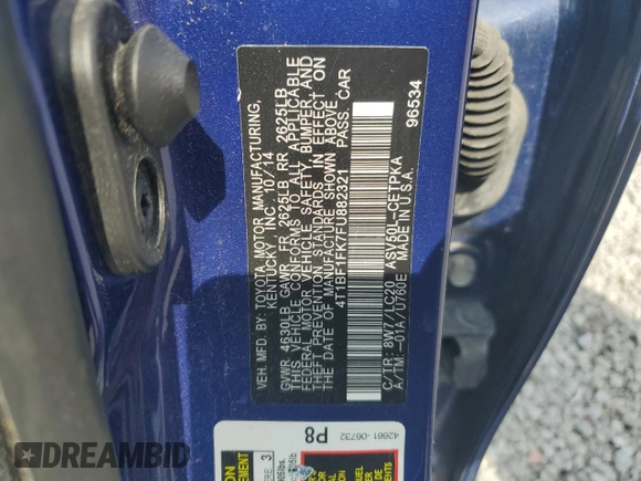 2015 Toyota Camry XLE с VIN 4T1BF1FK7FU882321, выставлен на аукционе Copart как лот 58431985 с пробегом 205 640 миль миль и Чистый • Clean title. История ставок и продаж доступна на DreamBid. Изображение 12.