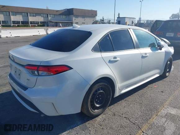 2020 Toyota Corolla LE with VIN 5YFEPRAEXLP062290, listed as a IAAI auction lot 41858318 with 80,692 mi miles. Bid and sale history available at carsss.com. Image 4.