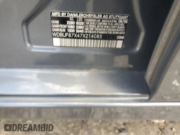 2007 Mercedes-Benz E 350 z VIN WDBUF87X47X214085, wystawiony jako Copart lot #59282085 z przebiegiem 166 410 mil mil oraz Czysty tytuł • Clean title. Historia ofert i sprzedaży dostępna na DreamBid. Obrazek 12.