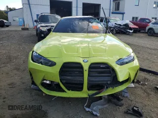 2022 BMW M4 Competition xDrive with VIN WBS43AZ01NCJ02844, listed as a Copart auction lot 74776864 with 0 mi miles and Salvage Title. Bid and sale history available at carsss.com. Image 5.