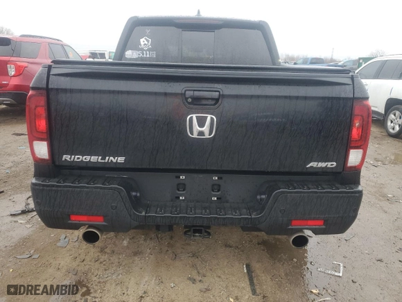 2021 Honda Ridgeline RTL-E with VIN 5FPYK3F70MB021965, listed as a Copart auction lot 43346265 with 71,686 mi miles and Salvage Title. Bid and sale history available at carsss.com. Image 6.