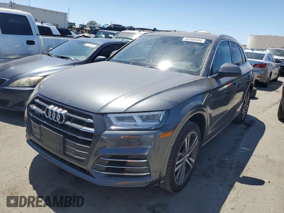2020 Audi Q5 Premium Plus with VIN WA1E2AFY6L2068292, listed as a Copart auction lot 66568444 with 43,992 mi miles and Salvage title. Bid and sale history available at DreamBid. Image 1.