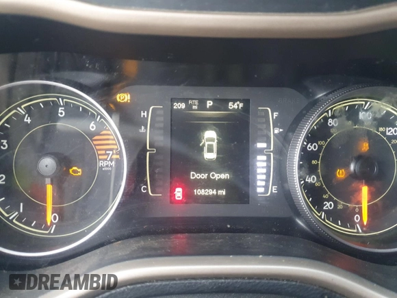2016 Jeep Cherokee Latitude with VIN 1C4PJMCBXGW279626, listed as a Copart auction lot 54487735 with 108,294 mi miles and Clean Title. Bid and sale history available at carsss.com. Image 9.