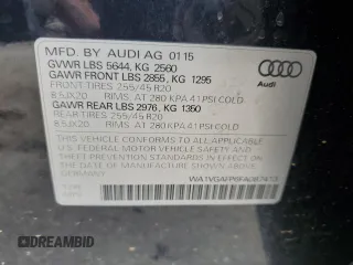2015 Audi SQ5 Prestige with VIN WA1VGAFP6FA087413, listed as a Copart auction lot 59766785 with 86,792 mi miles and Salvage title. Bid and sale history available at DreamBid. Image 12.