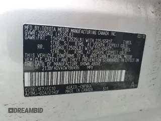 2012 Toyota RAV4 with VIN 2T3BF4DV4CW196495, listed as a Copart auction lot 58058505 with 116,329 mi miles and Salvage title. Bid and sale history available at DreamBid. Image 12.