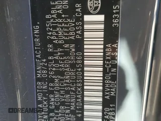 2025 Toyota Camry LE z VIN 4T1DAACK8SU045860, wystawiony jako Copart lot #84733224 z przebiegiem 9 386 mil mil oraz Szkoda całkowita • Salvage title. Historia ofert i sprzedaży dostępna na DreamBid. Obrazek 15.