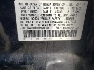 2013 Honda Fit Sport with VIN JHMGE8H58DC009921, listed as a Copart auction lot 44531945 with 0 mi miles and Salvage Title. Bid and sale history available at carsss.com. Image 13.