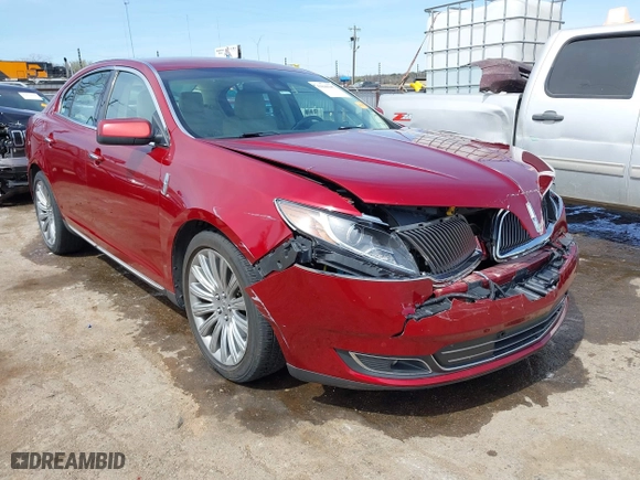 2013 Lincoln MKS with VIN 1LNHL9DK2DG610615, listed as a IAAI auction lot 41848247 with 46,832 mi miles. Bid and sale history available at carsss.com. Image 1.