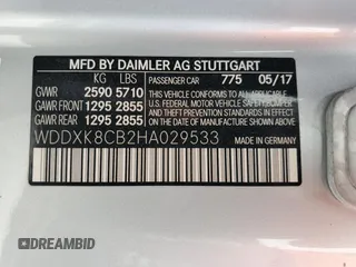 2017 Mercedes-Benz S 550 with VIN WDDXK8CB2HA029533, listed as a Copart auction lot 74919794 with Not Provided miles and Non Repairable. Bid and sale history available at DreamBid. Image 13.
