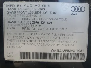 2016 Audi Q5 Premium Plus с VIN WA1L2AFP5GA016081, выставлен на аукционе Copart как лот 62675115 с пробегом 150 099 миль миль и Чистый • Clean title. История ставок и продаж доступна на DreamBid. Изображение 12.