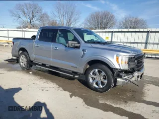 2021 Ford F-150 XL with VIN 1FTFW1CD8MFB06471, listed as a Copart auction lot 46922515 with 44,790 mi miles and Salvage title. Bid and sale history available at DreamBid. Image 4.
