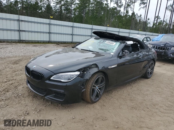 2018 BMW 6 Series 650i with VIN WBA6F5C55JD997212, listed as a Copart auction lot 42994084 with 54,748 mi miles. Bid and sale history available at carsss.com. Image 1.