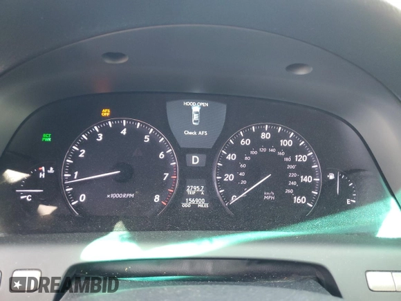 2012 Lexus LS 460 with VIN JTHCL5EF0C5015098, listed as a Copart auction lot 52645535 with 156,900 mi miles and Clean title. Bid and sale history available at DreamBid. Image 9.