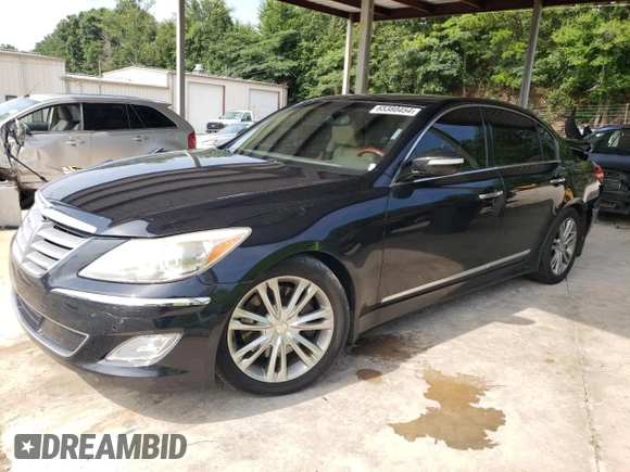 2012 Hyundai Genesis 4.6L with VIN KMHGC4DF3CU205168, listed as a Copart auction lot 65380454 with 175,156 mi miles and Salvage Title. Bid and sale history available at carsss.com. Image 1.