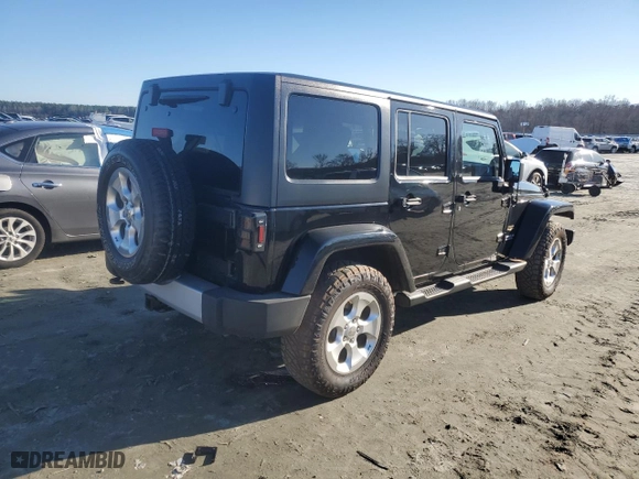 2013 Jeep Wrangler Unlimited Sahara with VIN 1C4HJWEG1DL517739, listed as a Copart auction lot 45569605 with 54,405 mi miles and Salvage Title. Bid and sale history available at carsss.com. Image 3.