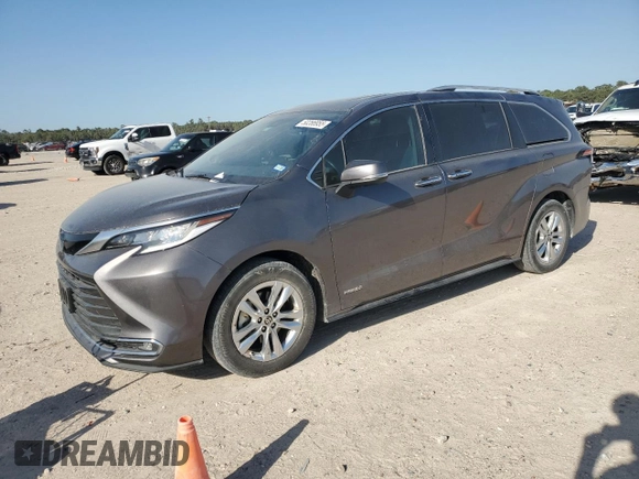 2021 Toyota Sienna Limited with VIN 5TDZRKEC2MS064202, listed as a Copart auction lot 50266955 with 79,248 mi miles and Clean Title. Bid and sale history available at carsss.com. Image 1.