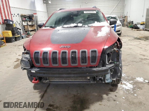 2017 Jeep Cherokee Trailhawk L Plus with VIN 1C4PJMBS5HD224239, listed as a Copart auction lot 45288285 with 106,553 mi miles and Salvage Title. Bid and sale history available at carsss.com. Image 5.