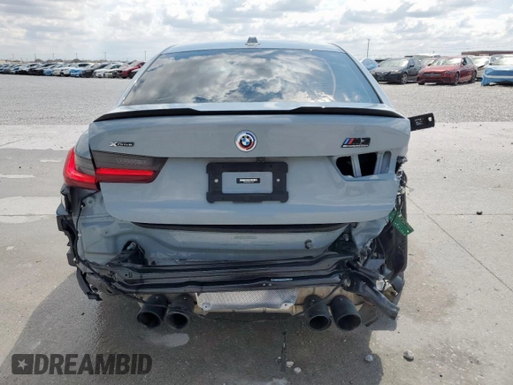 2023 BMW M3 Competition xDrive with VIN WBS43AY00PFN57168, listed as a Copart auction lot 50732415 with 28,453 mi miles and Salvage title. Bid and sale history available at DreamBid. Image 6.