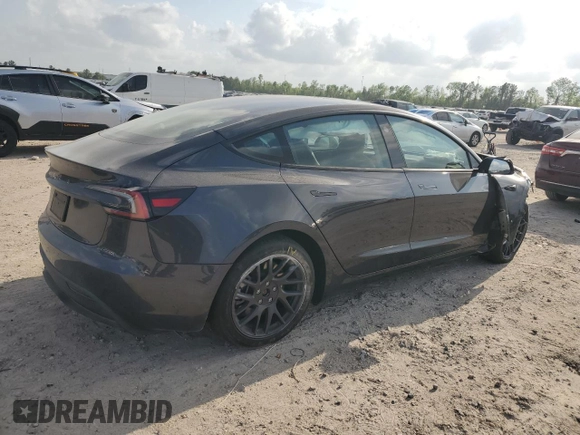 2024 Tesla Model 3 with VIN 5YJ3E1EA5RF741345, listed as a Copart auction lot 51535165 with 7,372 mi miles and Salvage Title. Bid and sale history available at DreamBid. Image 3.