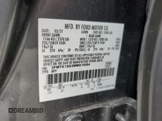 2021 Ford Mustang Mach-E Select with VIN 3FMTK1SS3MMA19684, listed as a Copart auction lot 51345255 with 41,968 mi miles and Salvage Title. Bid and sale history available at DreamBid. Image 15.