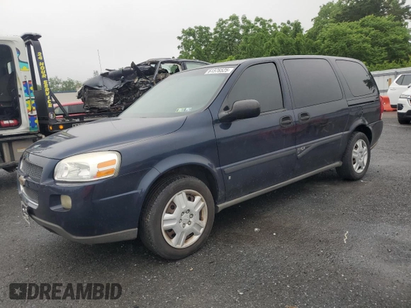 2007 Chevrolet Uplander LS Fleet z VIN 1GNDV23WX7D189877, wystawiony jako Copart lot #61576525 z przebiegiem 179 702 mil mil oraz Szkoda całkowita • Salvage title. Historia ofert i sprzedaży dostępna na DreamBid. Obrazek 1.