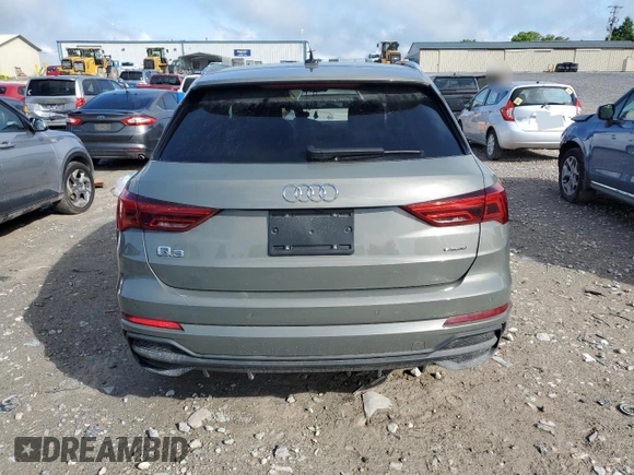 2024 Audi Q3 S line Premium z VIN WA1DECF35R1028206, wystawiony jako Copart lot #56335225 z przebiegiem 19 375 mil mil oraz Szkoda całkowita • Salvage title. Historia ofert i sprzedaży dostępna na DreamBid. Obrazek 6.