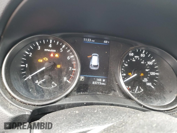 2019 Nissan Rogue SV with VIN KNMAT2MT7KP533100, listed as a Copart auction lot 44695375 with 83,773 mi miles and Salvage Title. Bid and sale history available at DreamBid. Image 9.