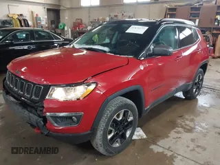 2018 Jeep Compass Trailhawk with VIN 3C4NJDDB5JT307366, listed as a IAAI auction lot 41839273 with 103,585 mi miles and . Bid and sale history available at carsss.com. Image 2.