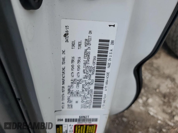 2016 Toyota Tacoma SR z VIN 5TFRX5GN1GX052885, wystawiony jako Copart lot #55335275 z przebiegiem 157 087 mil mil oraz Szkoda całkowita • Salvage title. Historia ofert i sprzedaży dostępna na DreamBid. Obrazek 12.