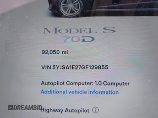 2016 Tesla Model S 90D с VIN 5YJSA1E27GF129855, выставлен на аукционе IAAI как лот 42282536 с пробегом 92 050 миль миль и . История ставок и продаж доступна на DreamBid. Изображение 9.