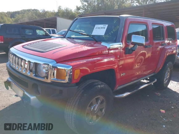 2008 Hummer H3 with VIN 5GTEN13E688123408, listed as a IAAI auction lot 41463058 with 189,430 mi miles. Bid and sale history available at carsss.com. Image 2.