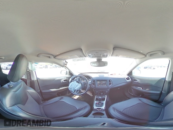 2019 Jeep Compass Latitude with VIN 3C4NJCBB7KT854959, listed as a Copart auction lot 55556235 with 53,470 mi miles and Salvage title. Bid and sale history available at DreamBid. Image 16.