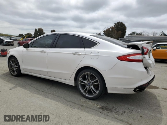 2014 Ford Fusion Titanium with VIN 3FA6P0K97ER393249, listed as a Copart auction lot 53087355 with 148,266 mi miles and Salvage Title. Bid and sale history available at DreamBid. Image 2.