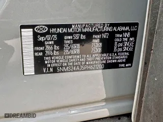 2023 Hyundai Santa Fe SEL with VIN 5NMS24AJ5PH621200, listed as a Copart auction lot 50847875 with 780 mi miles and Clean Title. Bid and sale history available at carsss.com. Image 10.