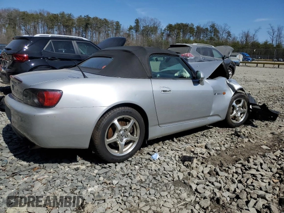 2002 Honda S2000 with VIN JHMAP11412T003822, listed as a Copart auction lot 48801985 with 122,850 mi miles and Salvage Title. Bid and sale history available at DreamBid. Image 3.