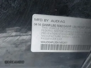 2014 Audi S4 Premium Plus with VIN WAUDGAFL2EA145267, listed as a IAAI auction lot 41127787 with 124,844 mi miles. Bid and sale history available at carsss.com. Image 9.