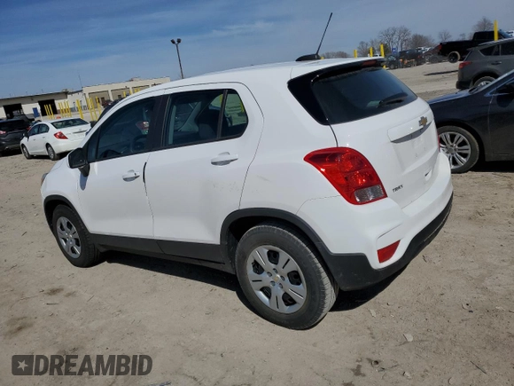 2017 Chevrolet Trax LS with VIN 3GNCJKSB9HL189435, listed as a Copart auction lot 50135165 with 56,018 mi miles and Salvage Title. Bid and sale history available at carsss.com. Image 2.