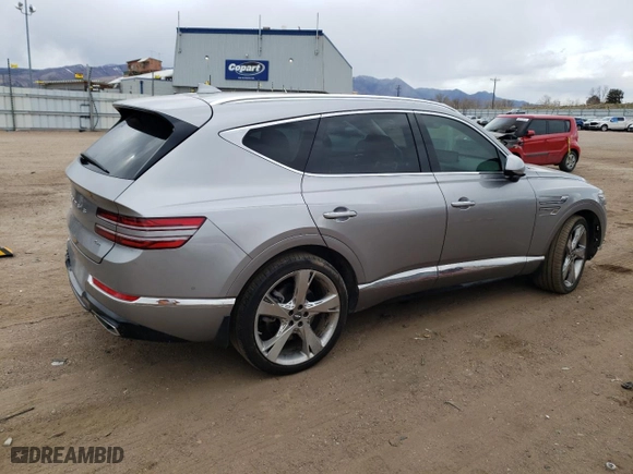 2021 Genesis GV80 with VIN KMUHBDSB6MU070830, listed as a Copart auction lot 49637774 with 51,820 mi miles and Salvage Title. Bid and sale history available at carsss.com. Image 3.