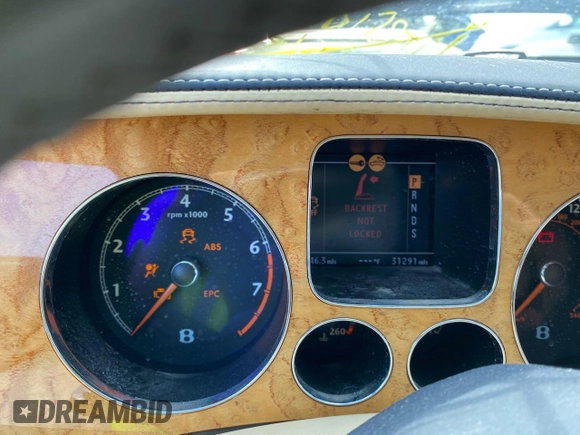 2010 Bentley Continental GT with VIN SCBDP3ZA4AC063390, listed as a Copart auction lot 75495014 with 31,291 mi miles and Non Repairable. Bid and sale history available at DreamBid. Image 9.