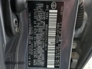 2012 Toyota Camry L with VIN 4T1BF1FKXCU039998, listed as a Copart auction lot 43239255 with 0 mi miles and Clean Title. Bid and sale history available at carsss.com. Image 12.